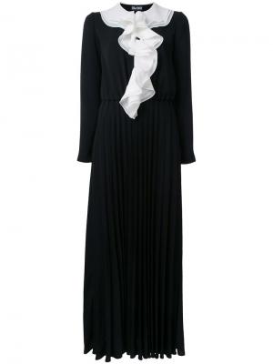 Плиссированное платье с оборками Dalood. Цвет: чёрный