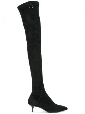 Ботфорты с заостренным носком Ermanno Scervino. Цвет: чёрный