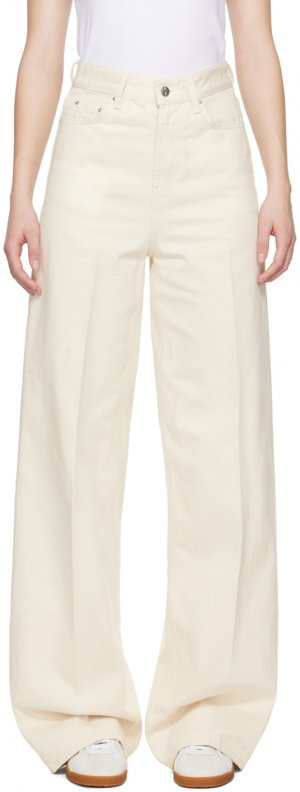 Бело-белые широкие джинсы Toteme Totême