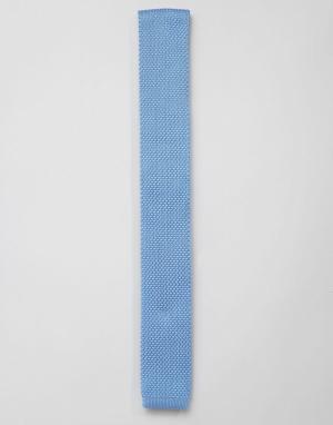 Голубой вязаный галстук 7X. Цвет: черный