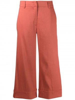 Укороченные брюки широкого кроя Seventy. Цвет: оранжевый