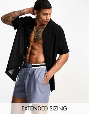 Короткие шорты для плавания ASOS DESIGN темно-серого цвета в элегантном стиле
