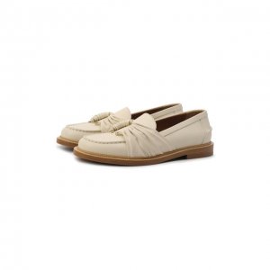 Кожаные лоферы Chloé. Цвет: кремовый