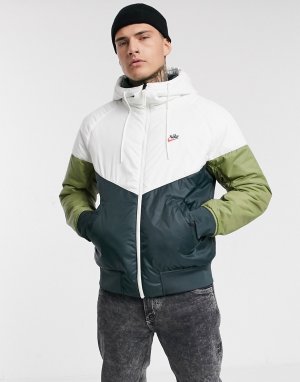 Двусторонняя утепленная куртка на молнии с капюшоном (хаки/зеленый) Nike