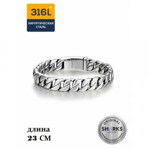 Браслет-цепочка , металл, размер 23 см, серебряный Sharks Jewelry. Цвет: серебристый
