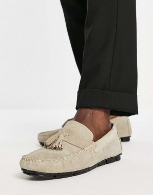 Замшевые туфли с кисточками песочного цвета French Connection