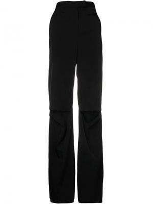 Удлиненные брюки с прорезями на коленях Yang Li. Цвет: чёрный