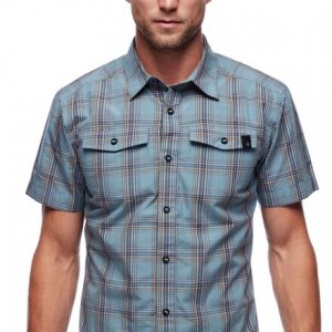 Рубашка с короткими рукавами Benchmark – мужская , цвет Storm Blue/Dark Curry Plaid Black Diamond