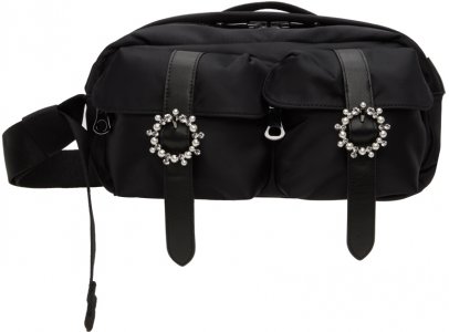 Черная классическая сумка через плечо с пряжкой и бантом Simone Rocha