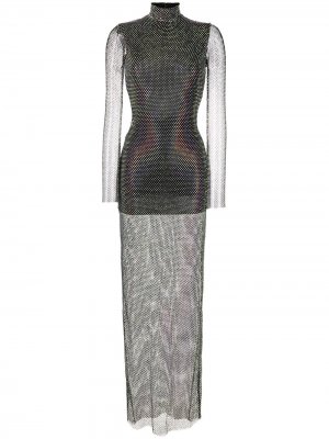 Вечернее платье с кристаллами David Koma. Цвет: черный