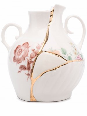 Kintsuji 24kt gold-repair vase Seletti. Цвет: белый