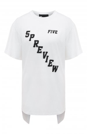 Хлопковая футболка 5PREVIEW. Цвет: белый