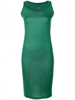 Короткое приталенное платье Rick Owens. Цвет: зеленый