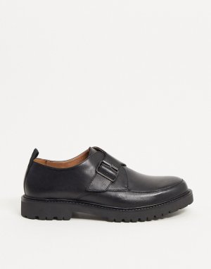 Черные кожаные туфли со шнуровкой на массивной подошве -Черный цвет H by Hudson