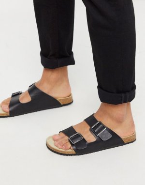 Черные сандалии с пряжками -Черный цвет ASOS DESIGN