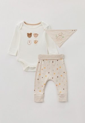 Боди, брюки и слюнявчик Mothercare Lamoda Online Exclusive. Цвет: разноцветный