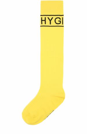 Шерстяные носки фактурной вязки Givenchy. Цвет: желтый