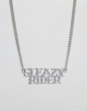 Ожерелье-цепочка с крупными звеньями Sleazy Rider Sacred Hawk. Цвет: серебряный