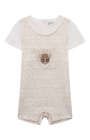 Хлопковый песочник Dolce & Gabbana. Цвет: бежевый
