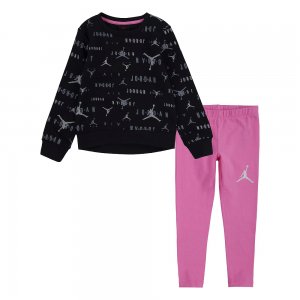 Комплект: пуловер и брюки Iridescent Crew Legging Jordan. Цвет: розовый
