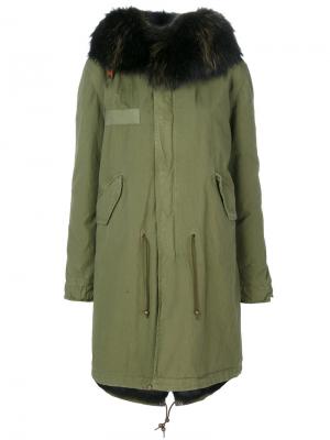 Пальто с отделкой на капюшоне Mr & Mrs Italy. Цвет: зеленый