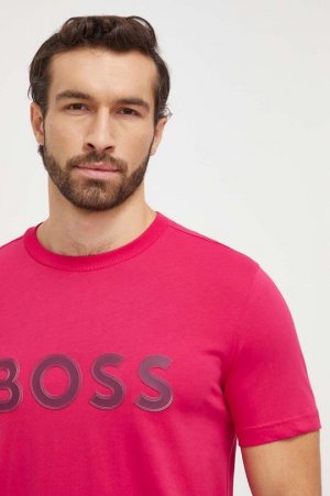 Хлопковая футболка Boss Green, розовый Green