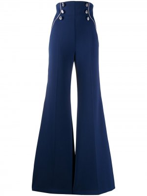 Расклешенные брюки с лампасами Elisabetta Franchi. Цвет: синий