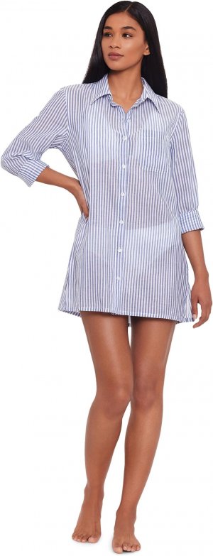 Накидка Stripe Camp Shirt Top LAUREN Ralph Lauren, цвет Blue/White