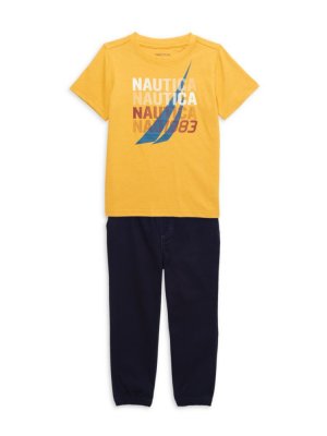 Комплект из двух предметов: футболка и штаны для маленького мальчика, желтый Nautica