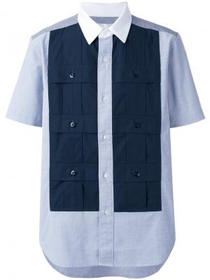 Рубашка с короткими рукавами и вставкой Ganryu Comme Des Garcons. Цвет: синий