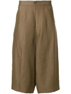 Укороченные брюки с завышенной талией Société Anonyme. Цвет: коричневый