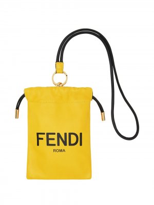 Клатч с логотипом Fendi. Цвет: желтый