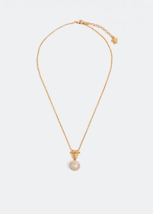 Ожерелье VERSACE Medusa crystal ball necklace, золотой