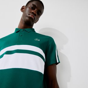 Поло Мужская теннисная рубашка-поло SPORT из дышащего износостойкого хлопка Lacoste. Цвет: тёмно-зелёный