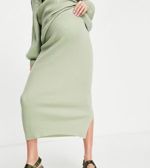 Юбка миди шалфейно-зеленого цвета -Зеленый цвет Cotton:On Maternity