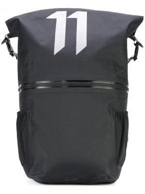Большой рюкзак с принтом-логотипом 11 By Boris Bidjan Saberi. Цвет: чёрный