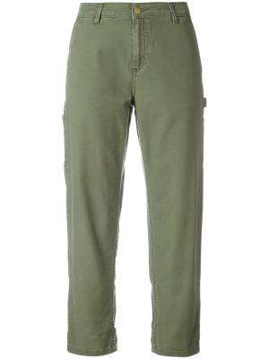 Укороченные брюки Carhartt. Цвет: зелёный