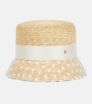 Соломенная шляпа канотье мини-кендалл , нейтральный Maison Michel