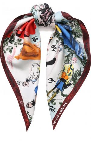 Шелковый платок с принтом Christian Lacroix. Цвет: светло-голубой