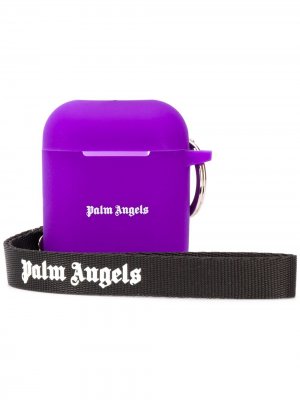 Чехол для AirPods с логотипом Palm Angels. Цвет: фиолетовый