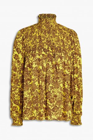 Демиприсборенная блузка из крепа с принтом , желтый Rodebjer