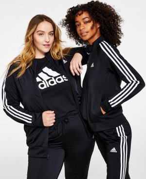 Женская спортивная куртка из трикотажа с 3 полосками, xs-4x adidas, черный Adidas