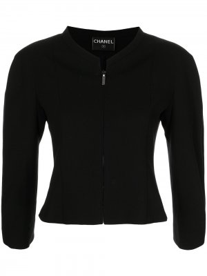 Укороченная куртка на молнии Chanel Pre-Owned. Цвет: черный