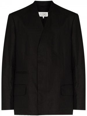 Однобортный пиджак без воротника Maison Margiela. Цвет: черный
