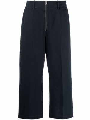 Укороченные брюки широкого кроя MM6 Maison Margiela. Цвет: синий