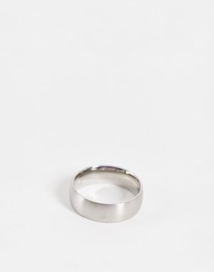 Матовое серебристое кольцо из нержавеющей стали -Серебристый Icon Brand