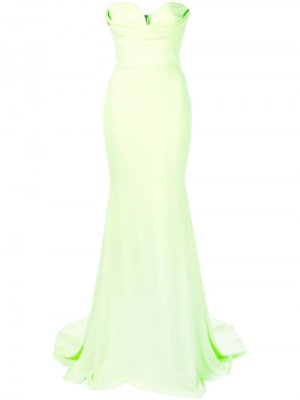 Вечернее платье с вырезом в форме сердца Alex Perry. Цвет: зеленый