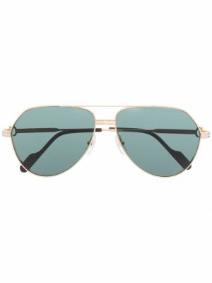 Солнцезащитные очки-авиаторы Cartier Eyewear. Цвет: золотистый