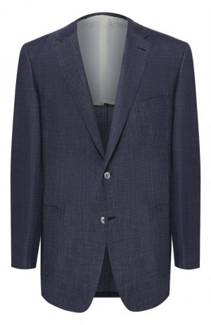Пиджак из смеси шерсти и шелка Brioni. Цвет: синий