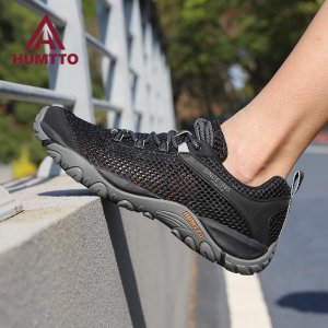 /летняя мужская обувь, дышащие уличные треккинговые кроссовки, модная спортивная прогулочная обувь для мужчин HUMTTO